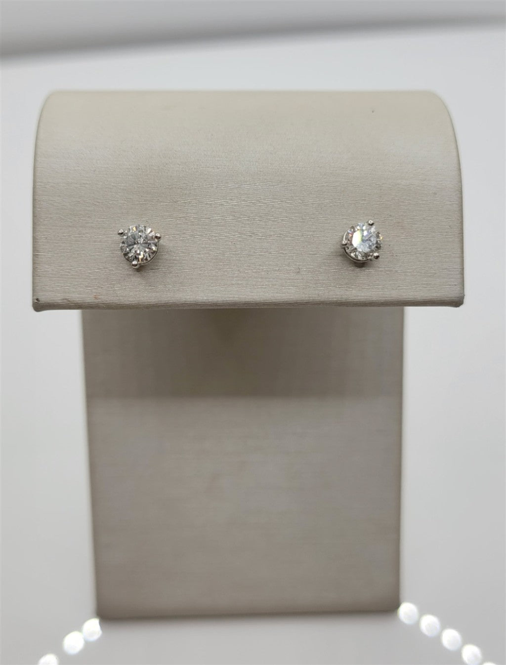 14K White Gold .46 Twt Natural Diamond Martini Stud Earrings