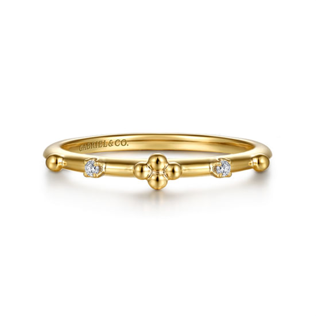 14K Yellow Gold Bujukan Diamond Stackable Ring