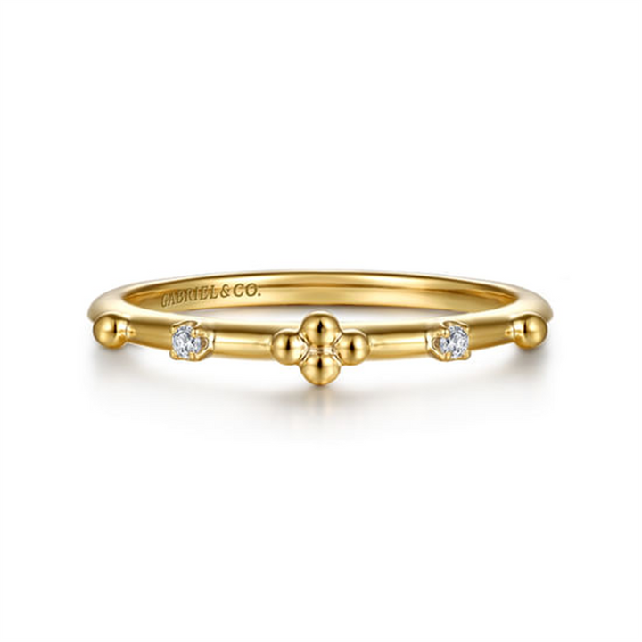 14K Yellow Gold Bujukan Diamond Stackable Ring