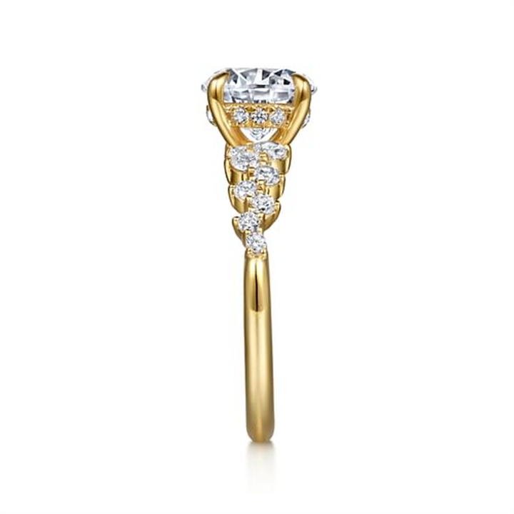 14K Yellow Gold Gabriel & Co Diamond Engagement Ring