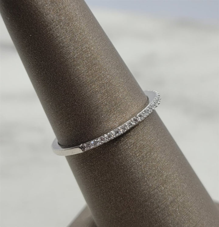 14K White Gold Prong Set Diamond Wedding Rings