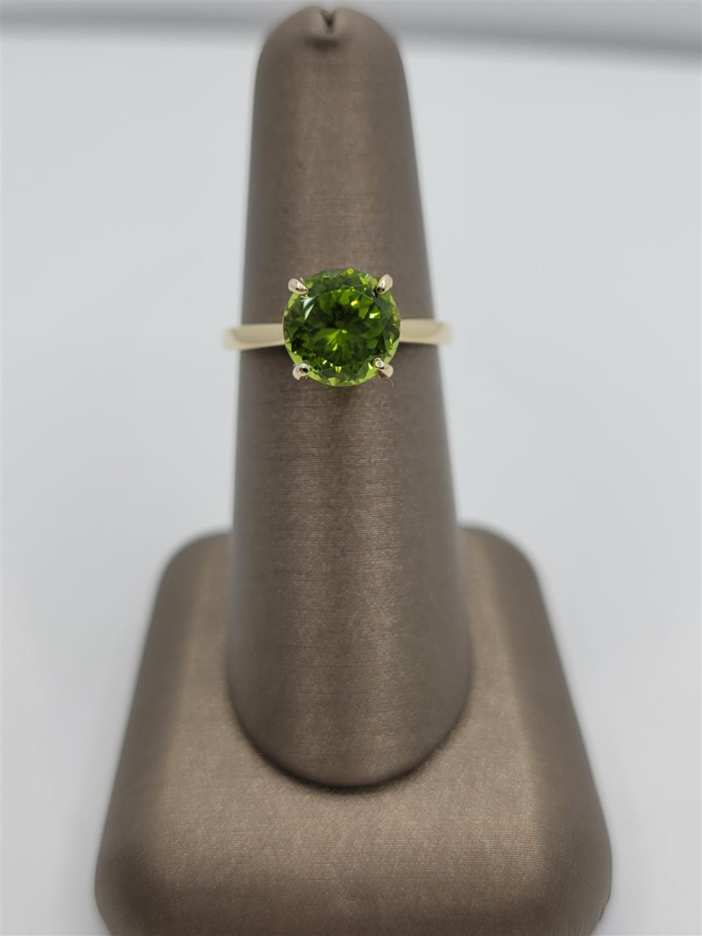 14K Yellow Gold Peridot & Diamond Fashion Ring