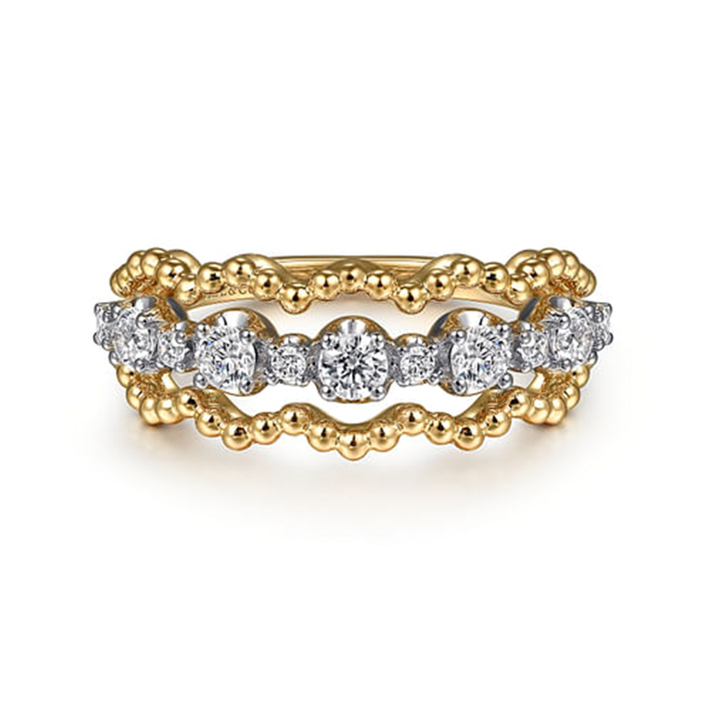 14K Two-Tone Gold Gabriel & Co Diamond Fashion Ring