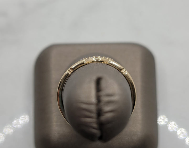 14K Yellow Gold Curved Rego Diamond Wedding Ring