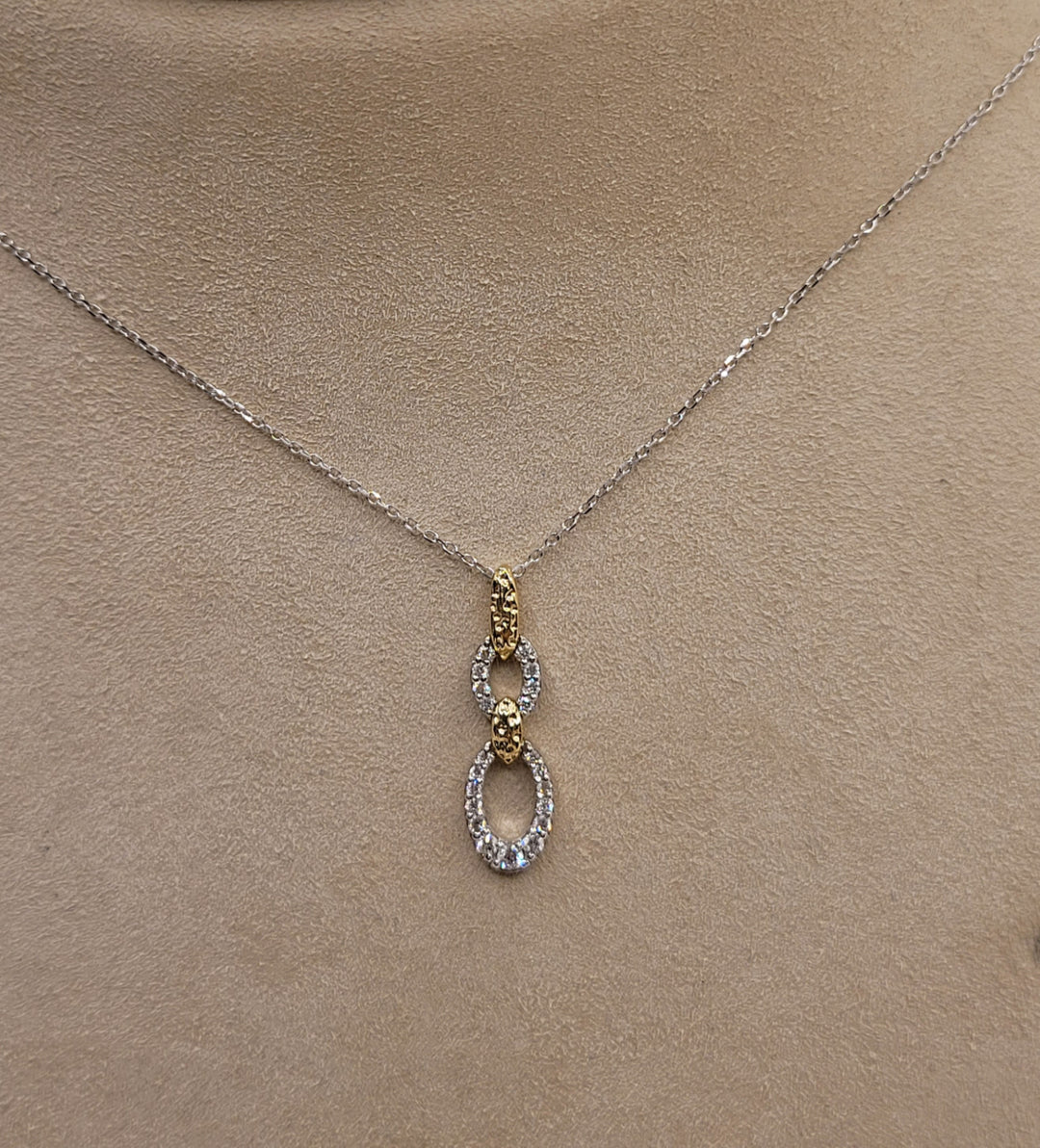 14K Two-Tone Gold Diamond Fashion Necklace
