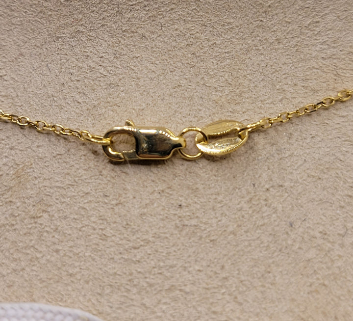 14K Yellow Gold Citrine Gemstone And Diamond Halo Necklace