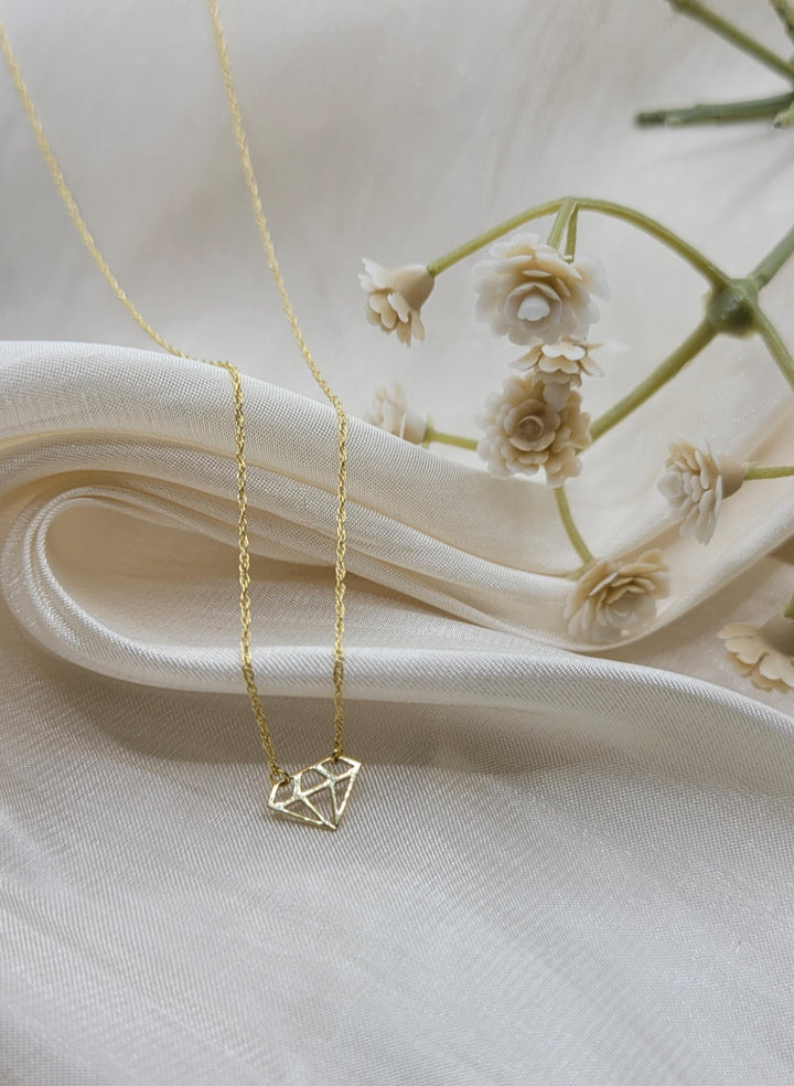14K Yellow Gold Diamond Fashion Necklace
