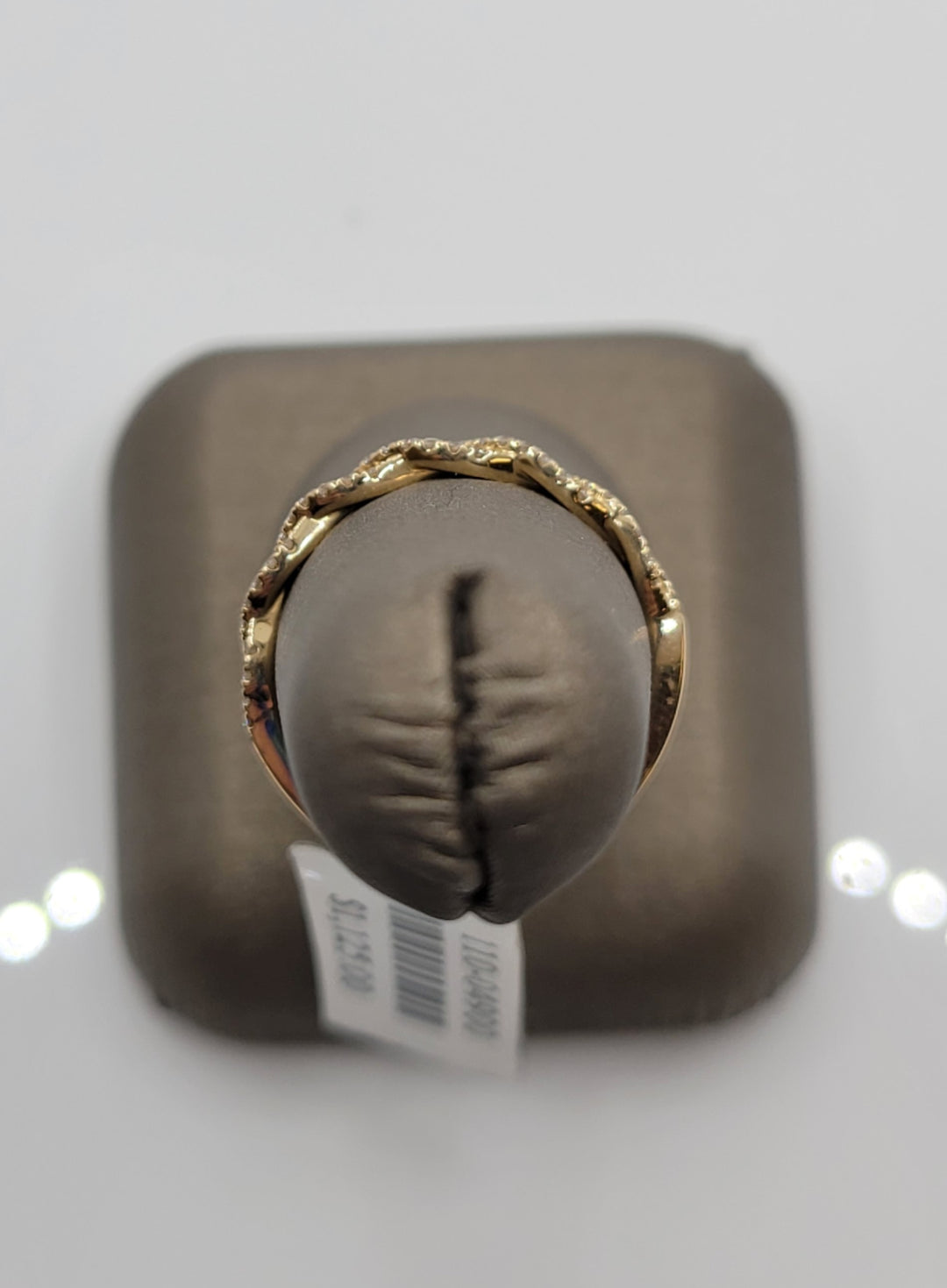 14K Yellow Gold Diamond Twist Wedding Band