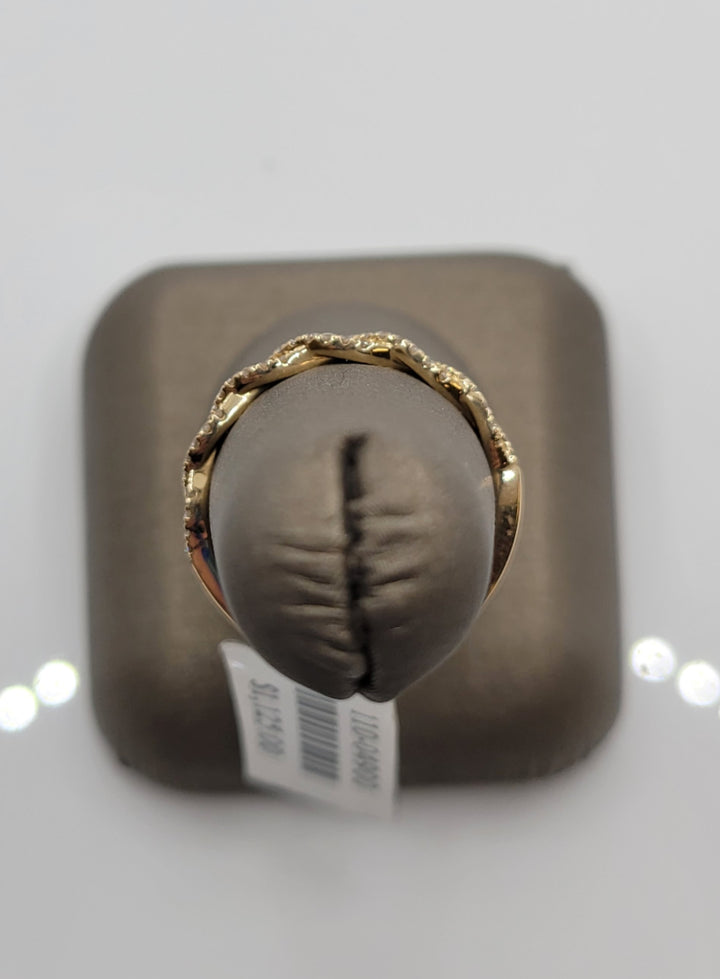 14K Yellow Gold Diamond Twist Wedding Band