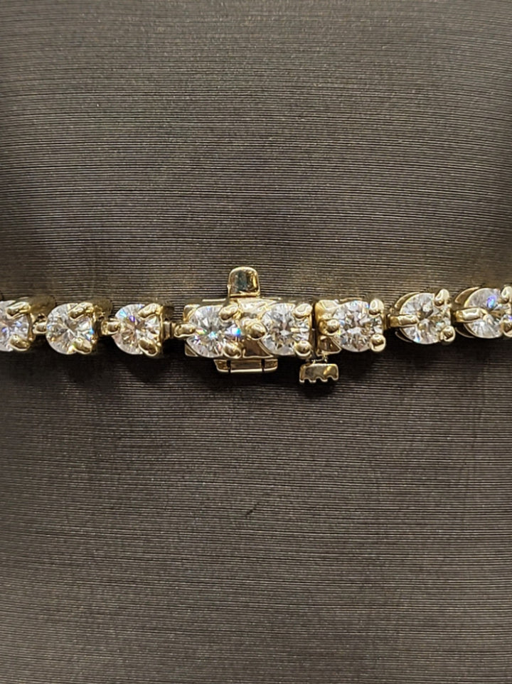 14K Yellow Gold 6 Ct Natural Diamond Tennis Bracelet