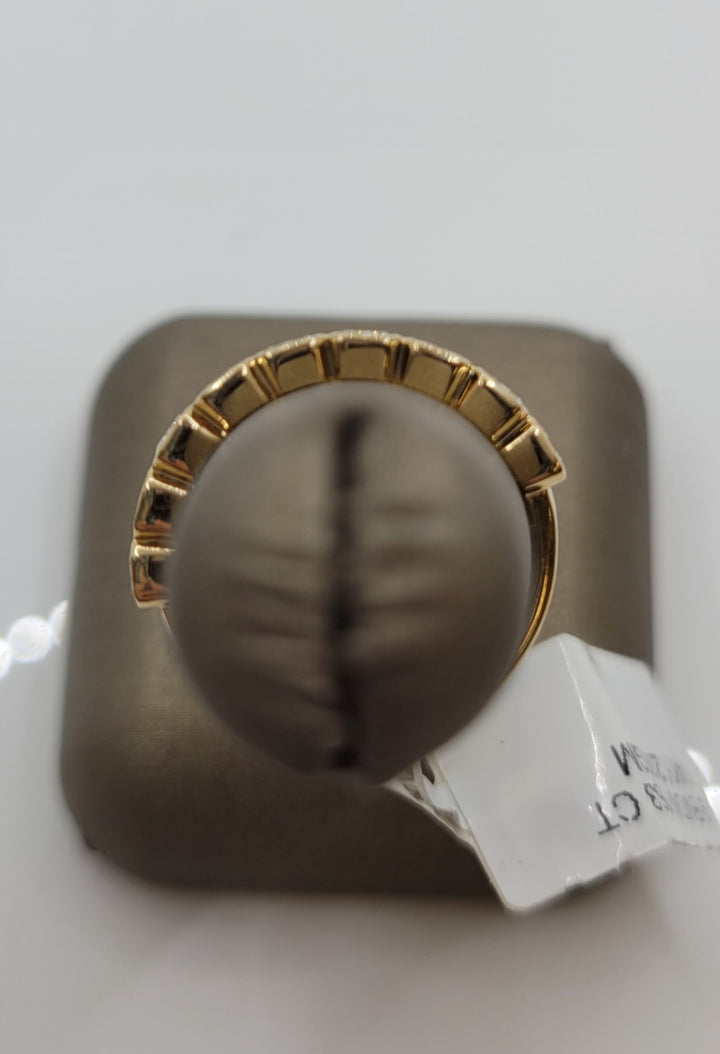 14K Yellow Gold Bezel Set Emerald Fashion Band