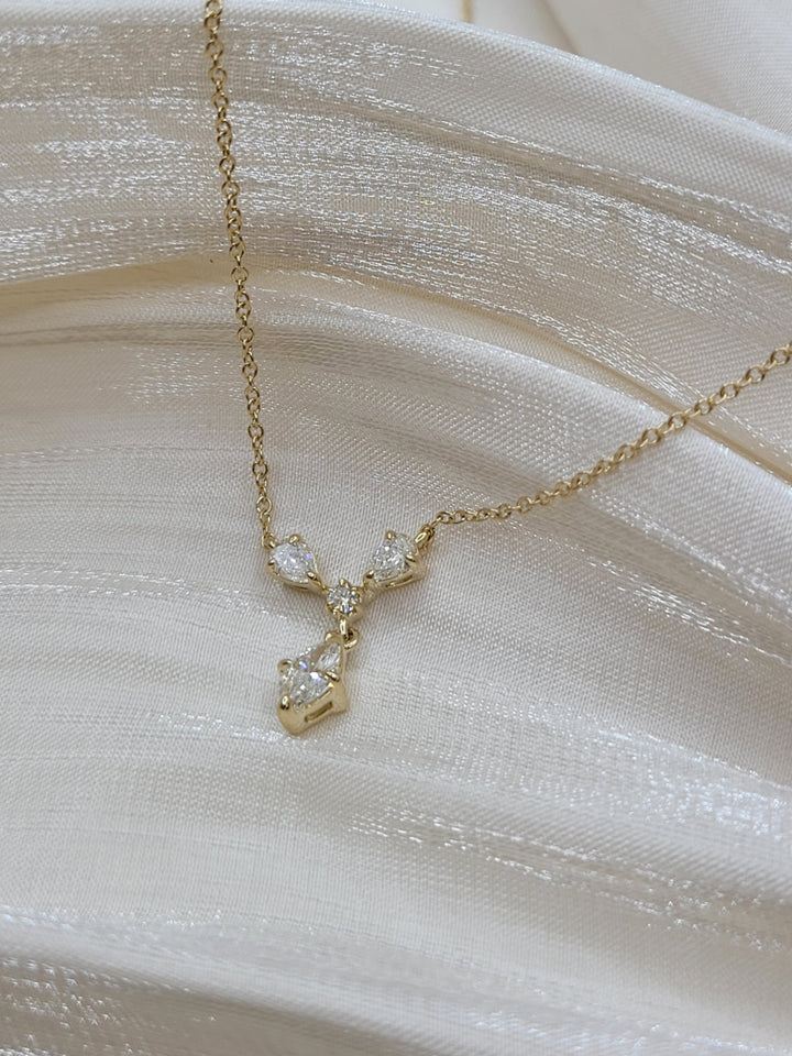 18" 14K Yellow Gold Diamond Y-Drop Necklace