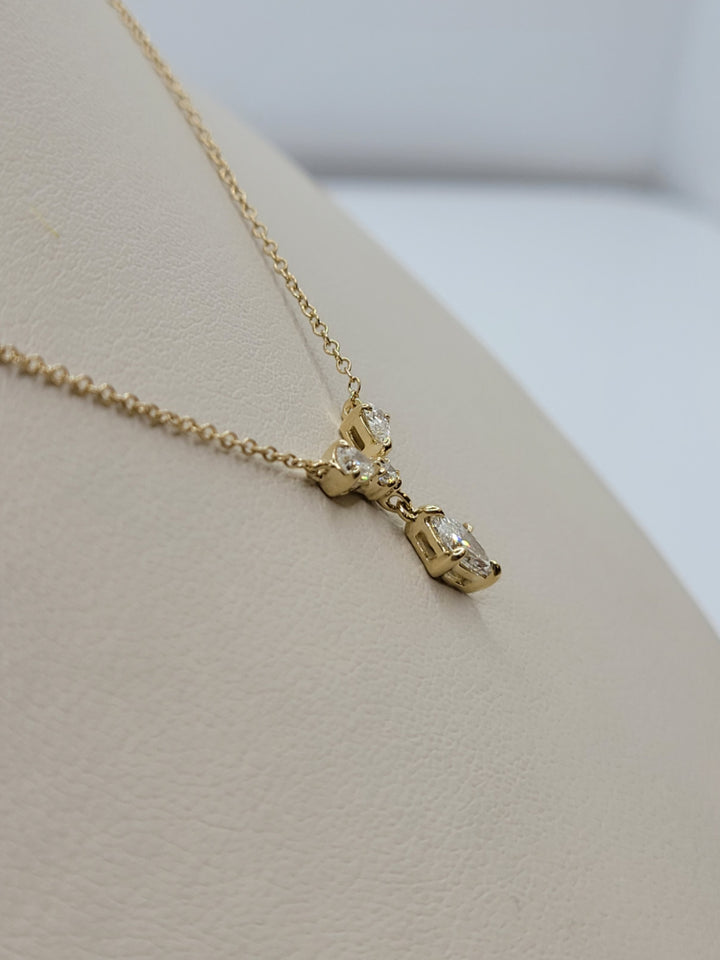 18" 14K Yellow Gold Diamond Y-Drop Necklace