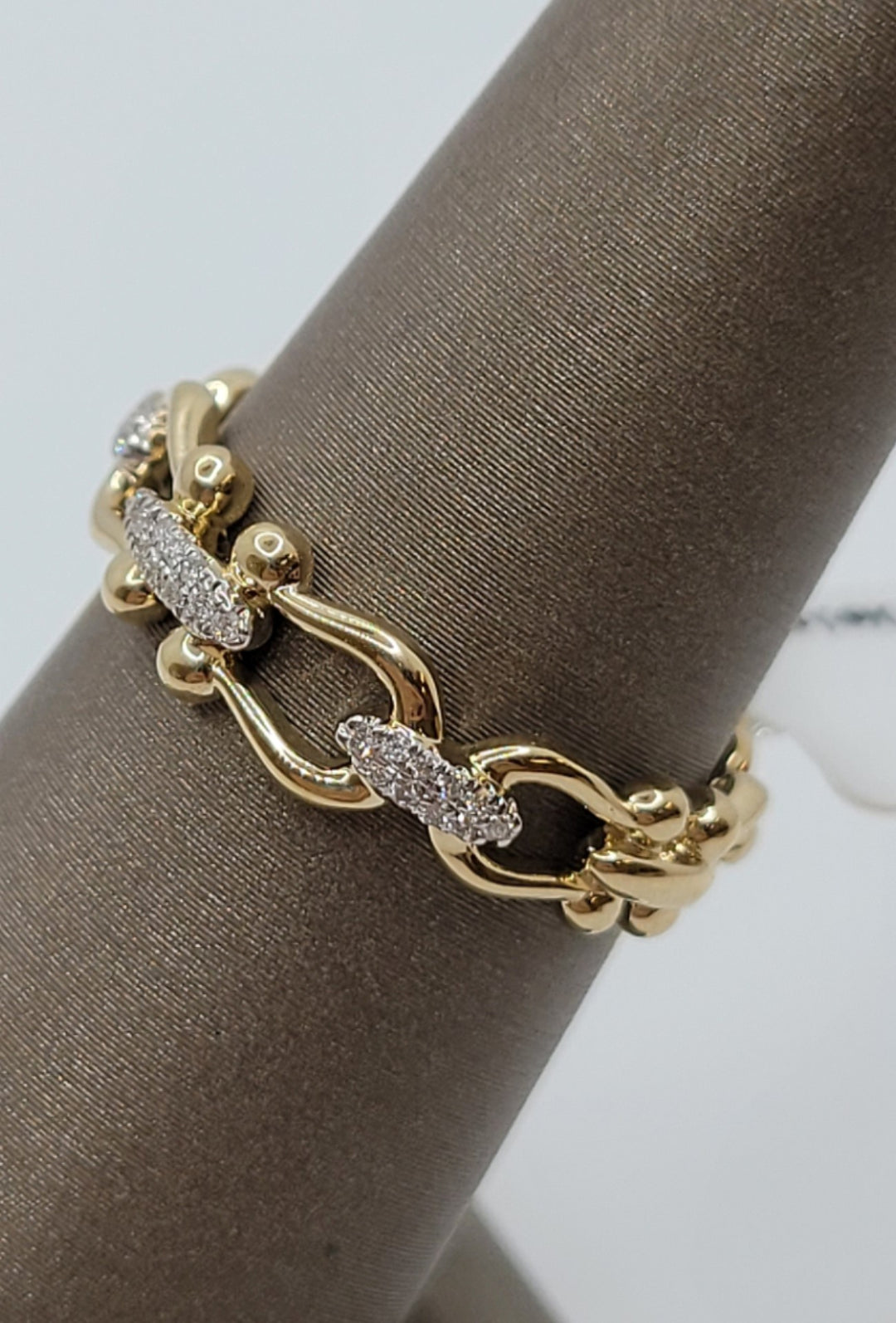 14K Yellow Gold Horseshoe Diamond Fashion Ring
