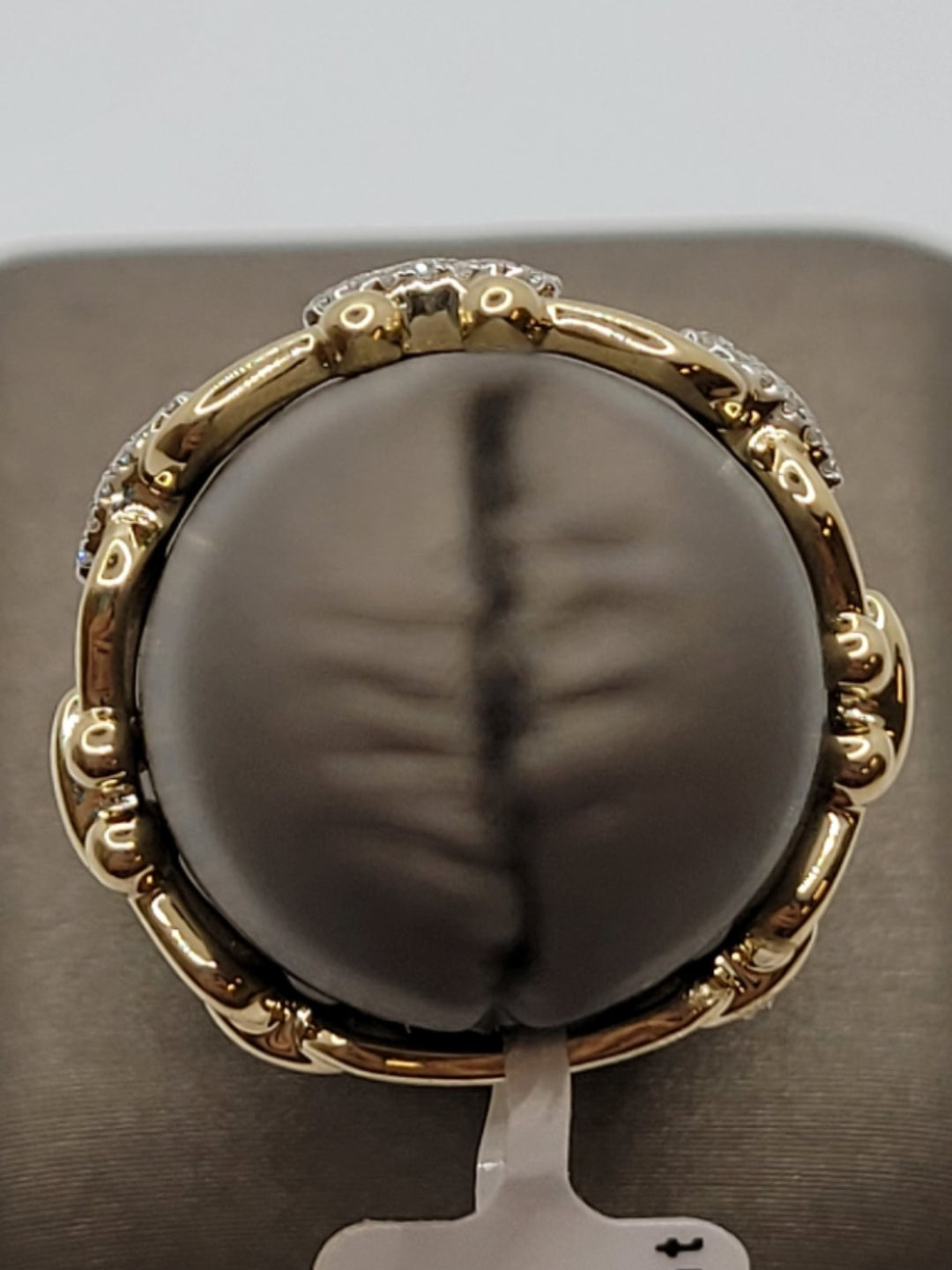 14K Yellow Gold Horseshoe Diamond Fashion Ring