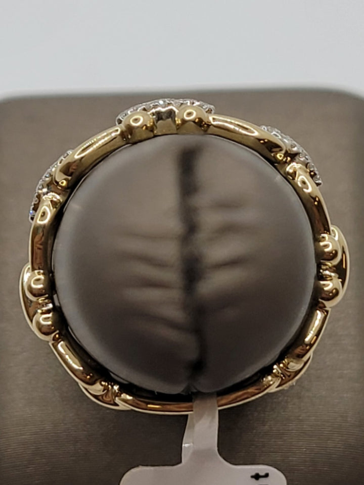 14K Yellow Gold Horseshoe Diamond Fashion Ring
