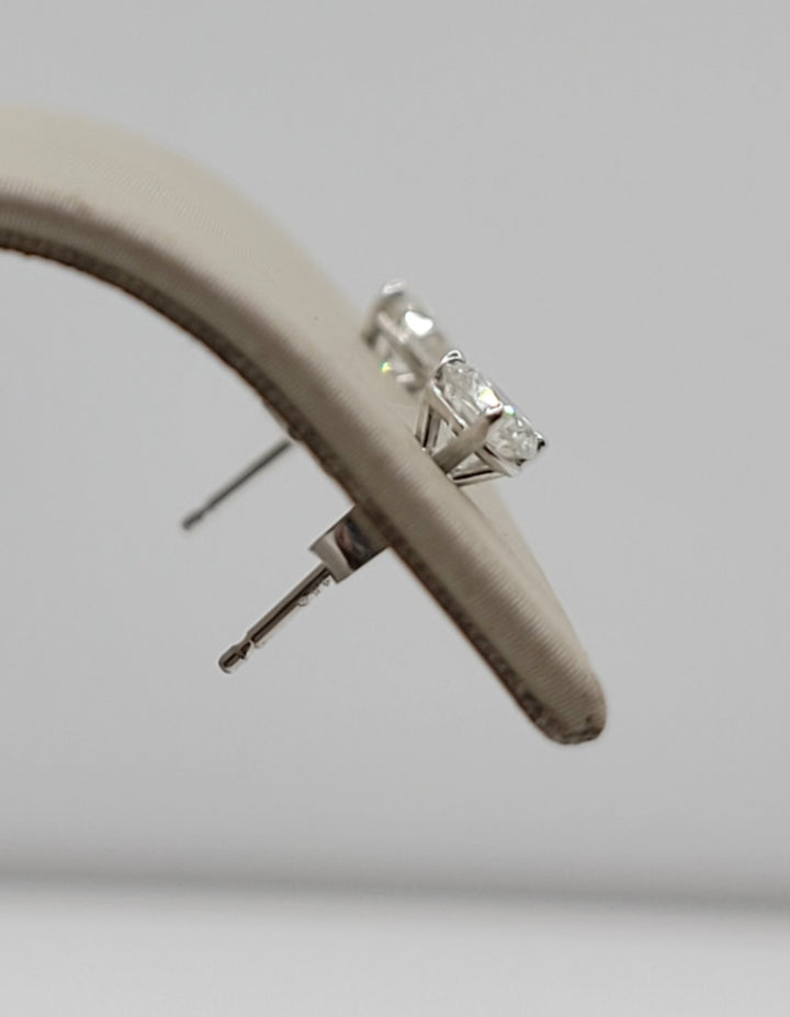 14K White Gold .59 Twt Natural Diamond Martini Stud Earrings