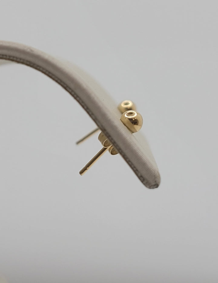 14K Yellow Gold 3mm Hollow Ball Stud Earrings