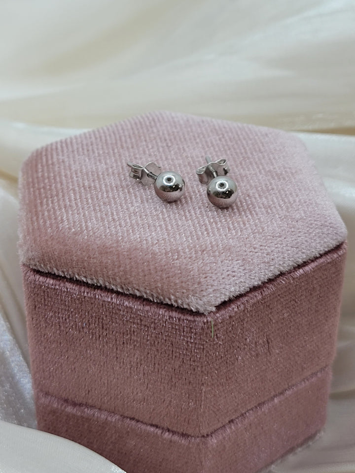 Sterling Silver 5mm Hollow Ball Stud Earrings