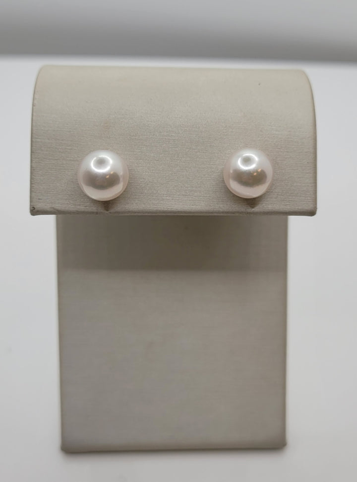 14K White Gold 8.5-9mm Japanese Cultured Pearl Stud Earrings