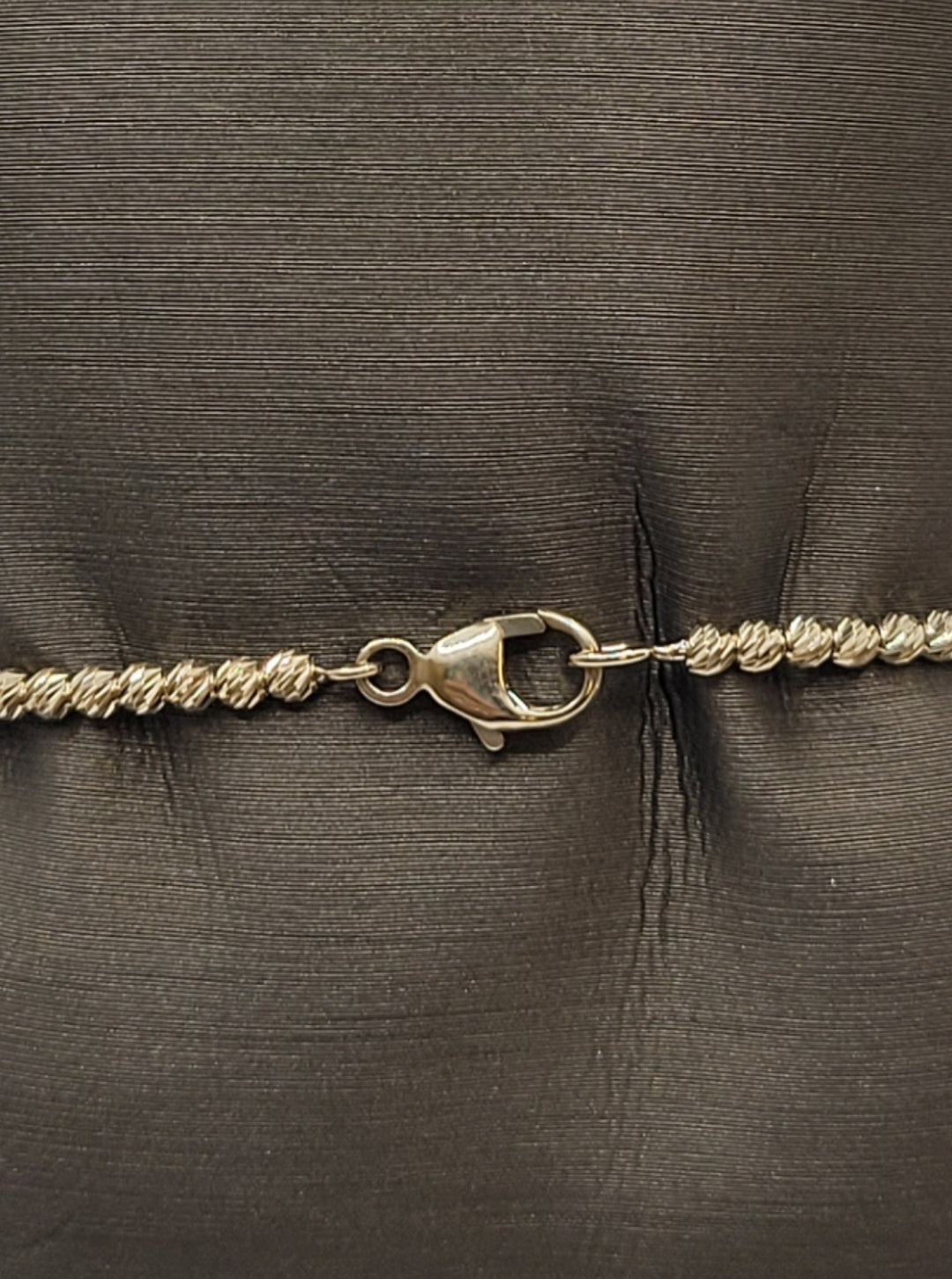 7" 14K Yellow Gold Pearl & Gold Faceted Cut Beaded Bangle Bracelet