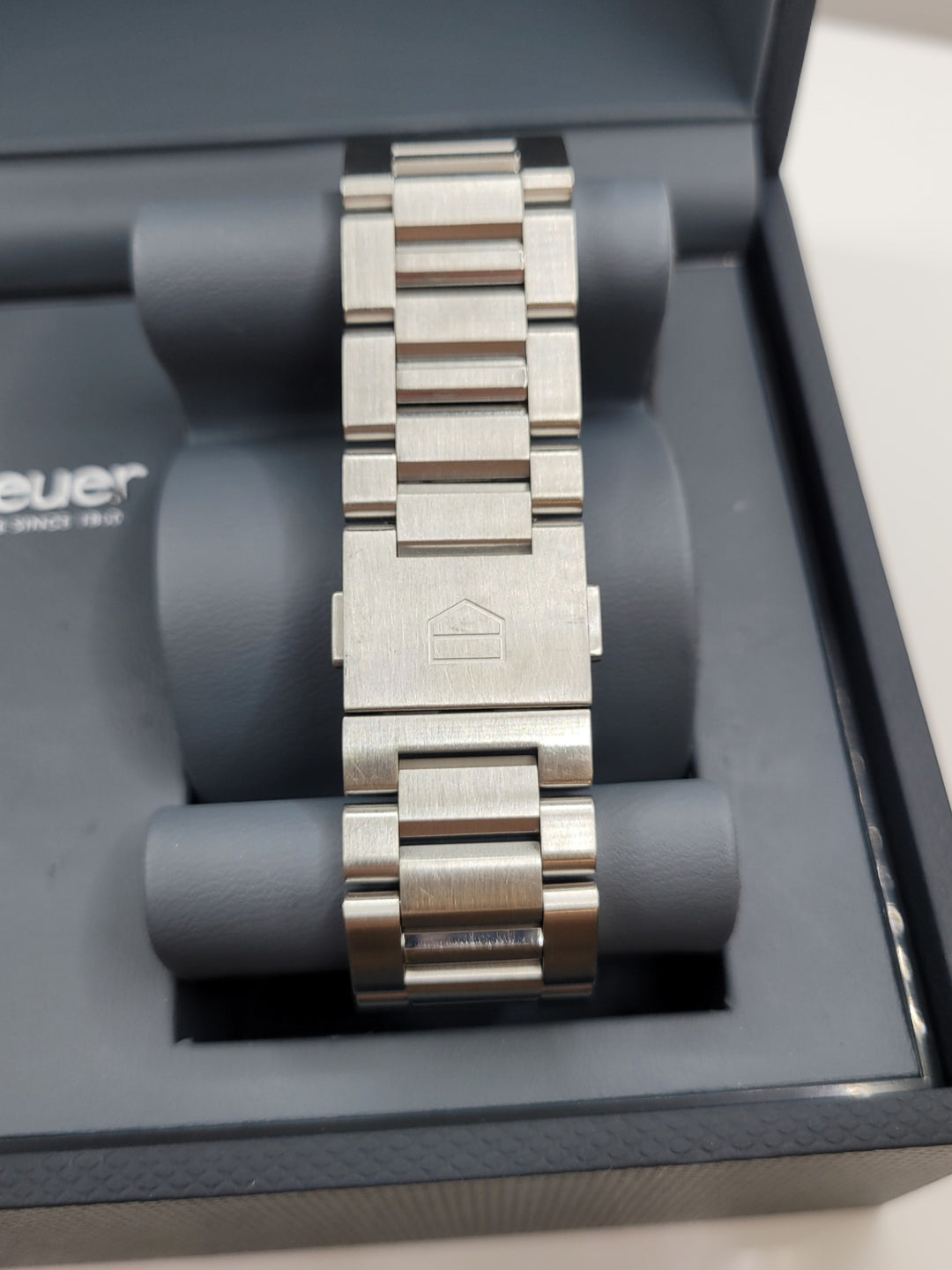 Stainless Steel Black Dial With Chronograph & Date Calibre Heuer 01 Pre-Owned Tag Heuer