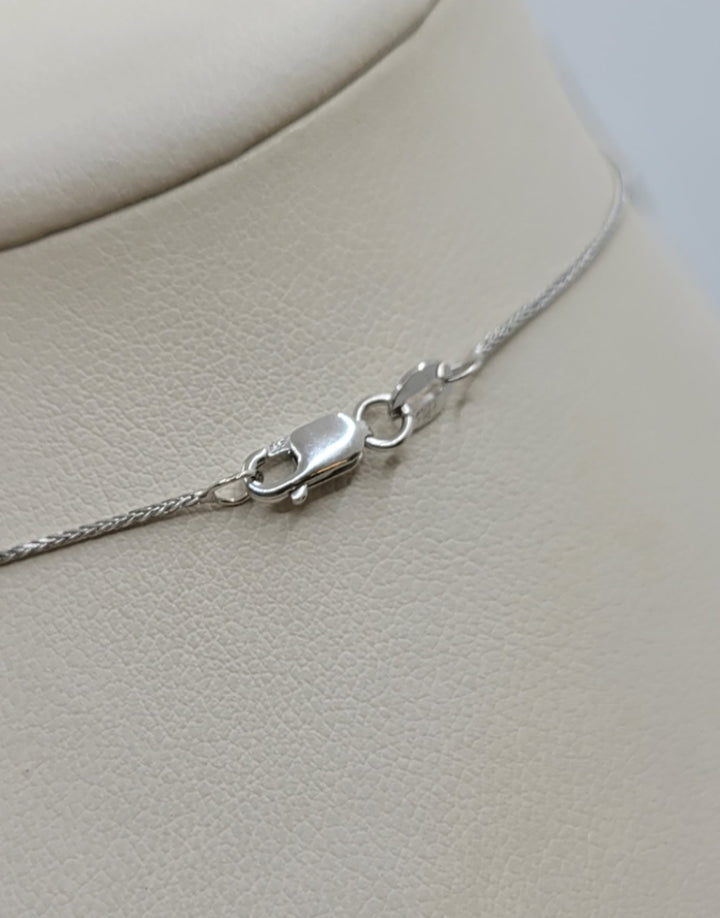 14K White Gold Petite Cross Pendant Diamond Necklace