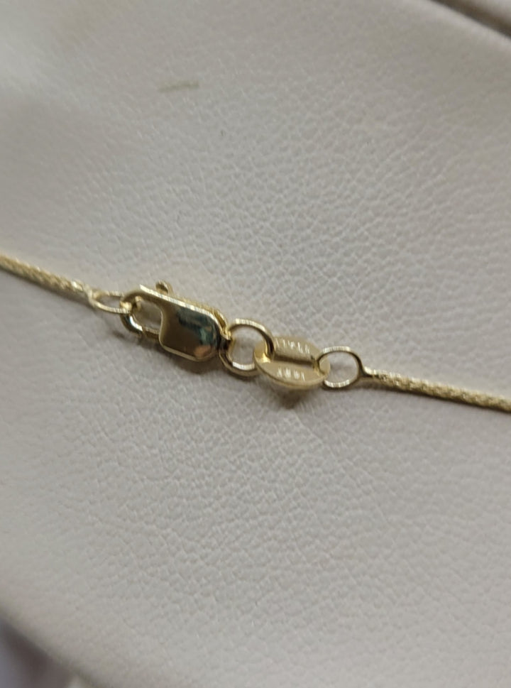 14K Yellow Gold Petite Cross Pendant Diamond Necklace