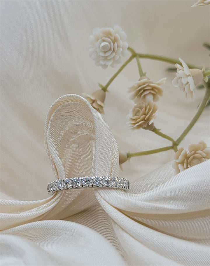 14K White Gold Natural Diamond Wedding Band