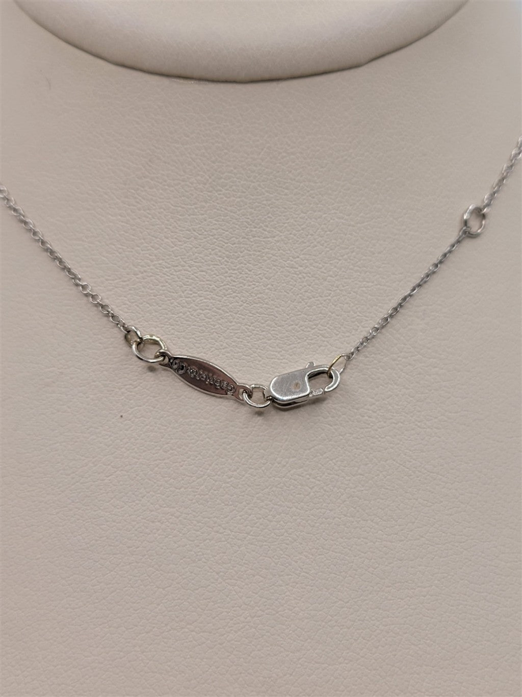 14K White Gold Petite Diamond Cross Necklace