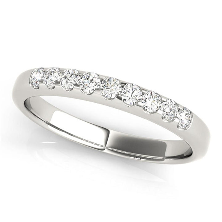 14K White Gold Prong Set Diamond Wedding Ring