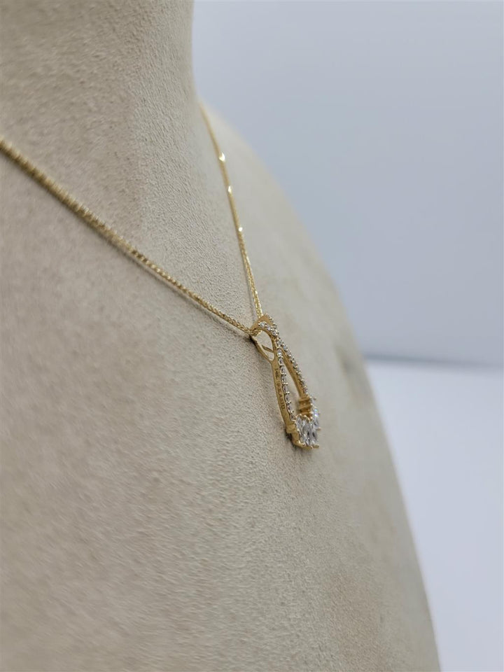 14K Yellow Gold Diamond Fashion Necklace