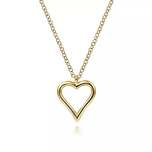14K Yellow Gold Heart Necklace