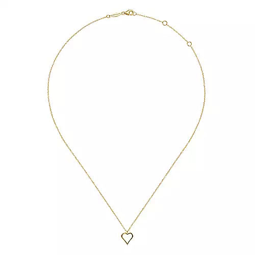 14K Yellow Gold Heart Necklace