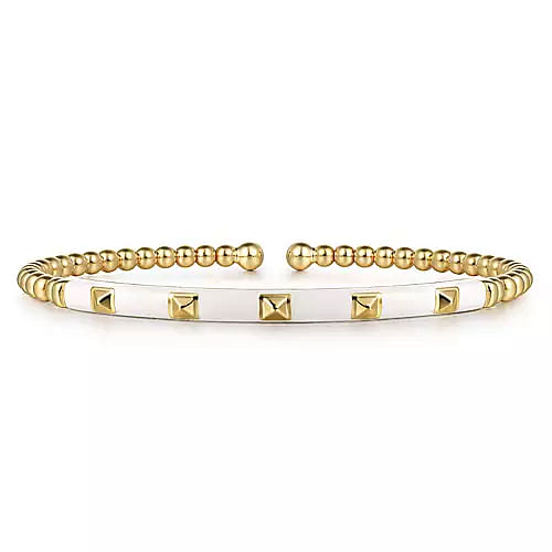 14K Yellow Gold "Gabriel & Co." Enameled Bujukan Gold Bracelet