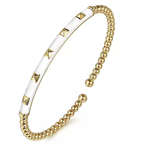 14K Yellow Gold "Gabriel & Co." Enameled Bujukan Gold Bracelet