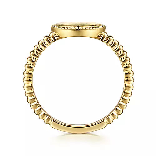 14K Yellow Gold Signet Gold Fashion Ring