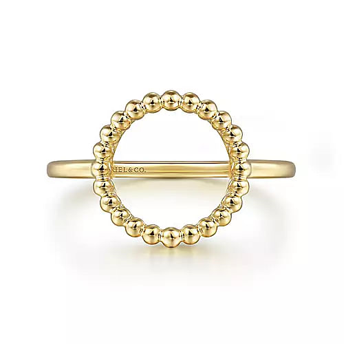 14K Yellow Gold Open Circle Gold Fashion Ring