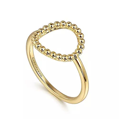14K Yellow Gold Open Circle Gold Fashion Ring