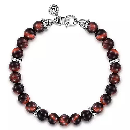 Sterling Silver "Gabriel & Co." Tiger Eye's Beaded Bracelet