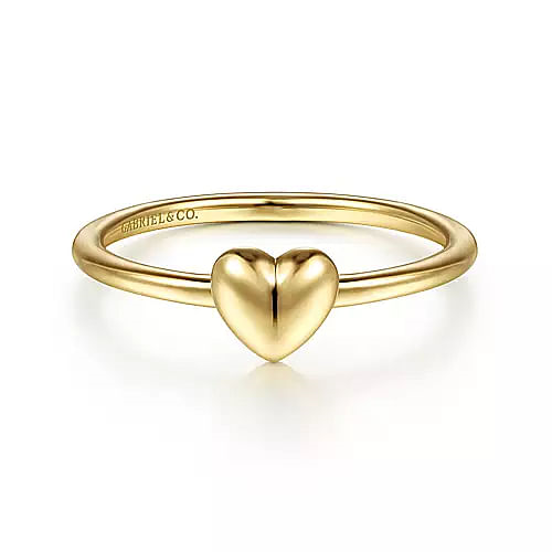 14K Yellow Gold Heart Gold Fashion Ring