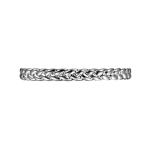 14K White Gold Braided Fashion Ring