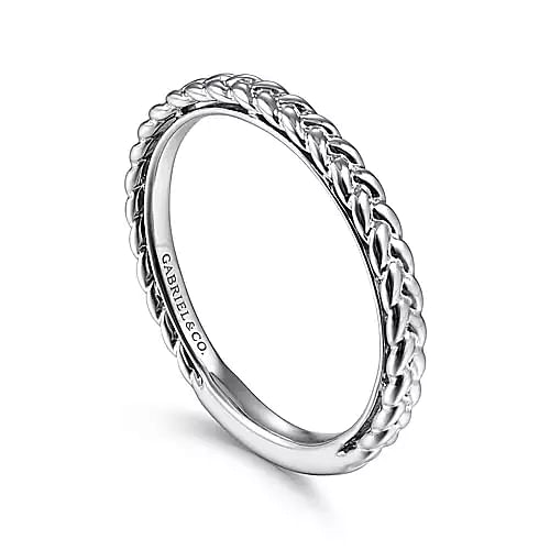 14K White Gold Braided Fashion Ring