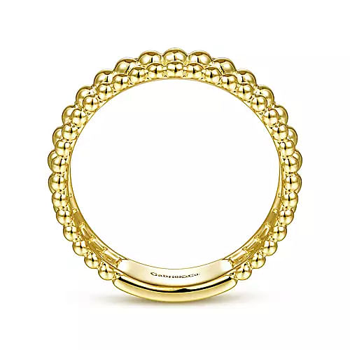 14K Yellow Gold Beaded Bujukan Gold Fashion Ring