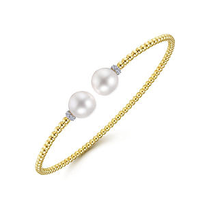14K Yellow Gold Gabriel & Co. Bujukan 0.05 ctw Round cut Diamond Bracelet