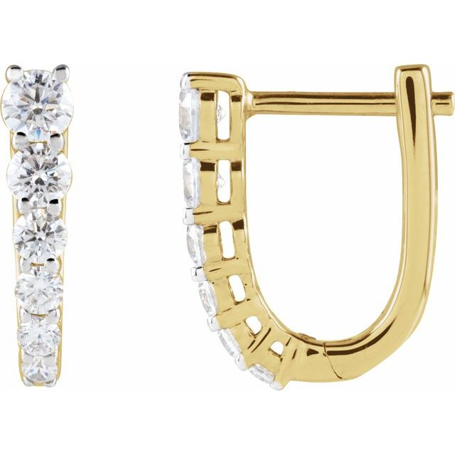 14K Yellow Gold 0.50 ctw Round cut Lab Grown Diamond Earrings