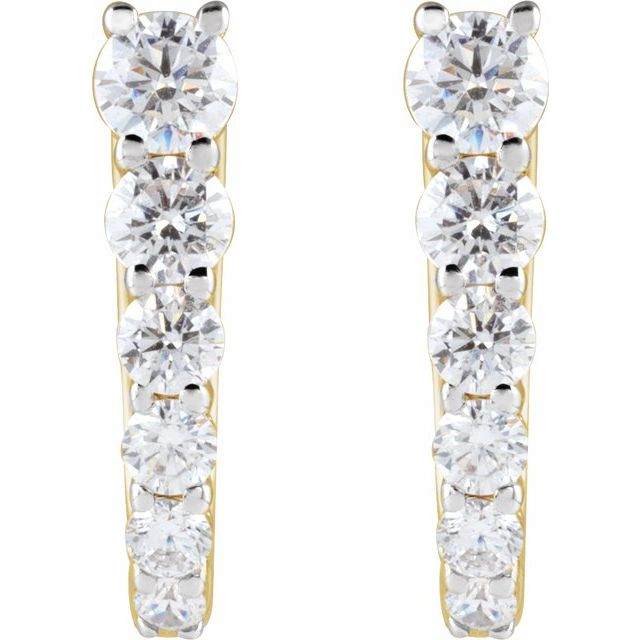 14K Yellow Gold 0.50 ctw Round cut Lab Grown Diamond Earrings