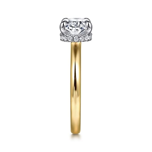 14K Two-Tone Gold Hidden Halo Gabriel & Co Diamond Engagement Ring