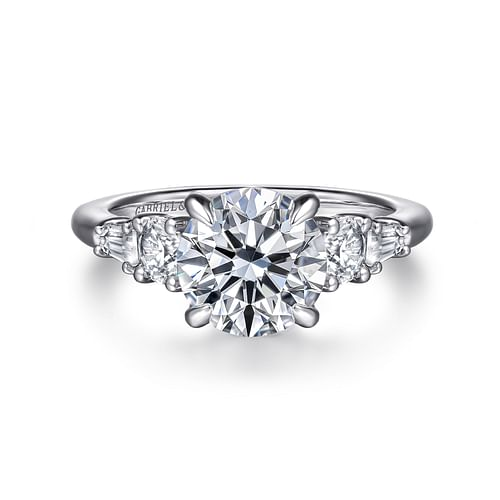 14K White Gold Gabriel & Co Diamond Engagement Ring Mounting