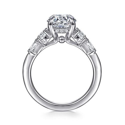 14K White Gold Gabriel & Co Diamond Engagement Ring Mounting